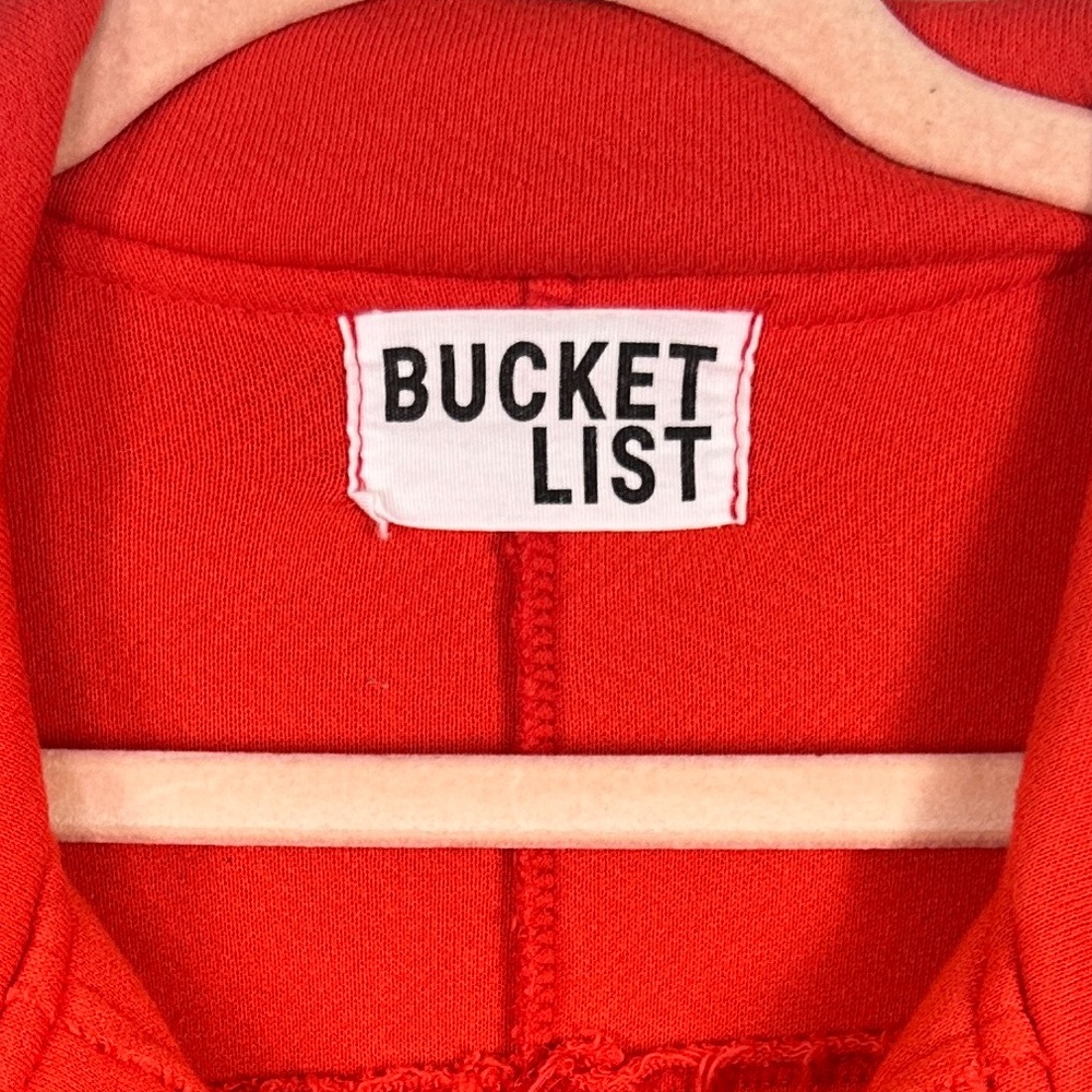 BUCKETLIST Red Button-Front terry pullover - Picture 3 of 3
